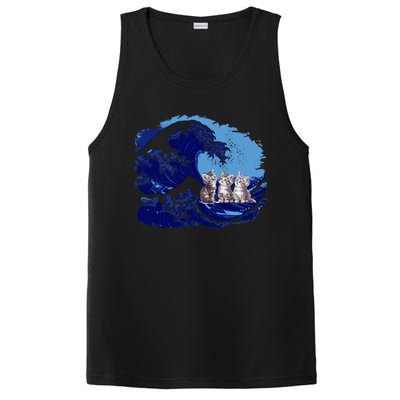 Retro Blue Waves Kamala Cats Cat Moms For Kamala Ladies Cute Gift PosiCharge Competitor Tank