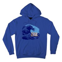 Retro Blue Waves Kamala Cats Cat Moms For Kamala Ladies Cute Gift Hoodie