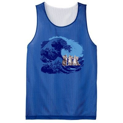 Retro Blue Waves Kamala Cats Cat Moms For Kamala Ladies Cute Gift Mesh Reversible Basketball Jersey Tank