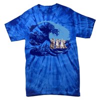 Retro Blue Waves Kamala Cats Cat Moms For Kamala Ladies Cute Gift Tie-Dye T-Shirt