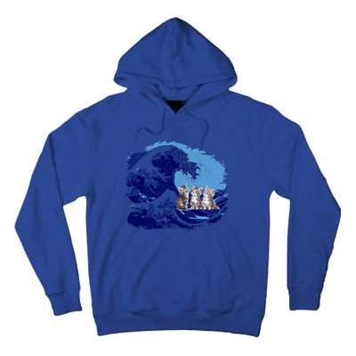 Retro Blue Waves Kamala Cats Cat Moms For Kamala Ladies Cute Gift Tall Hoodie