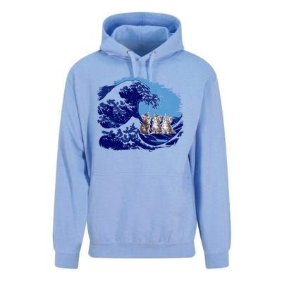 Retro Blue Waves Kamala Cats Cat Moms For Kamala Ladies Cute Gift Unisex Surf Hoodie