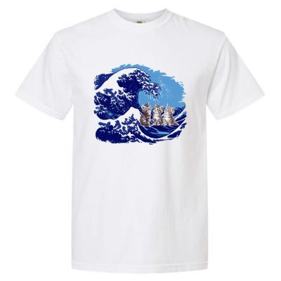 Retro Blue Waves Kamala Cats Cat Moms For Kamala Ladies Cute Gift Garment-Dyed Heavyweight T-Shirt