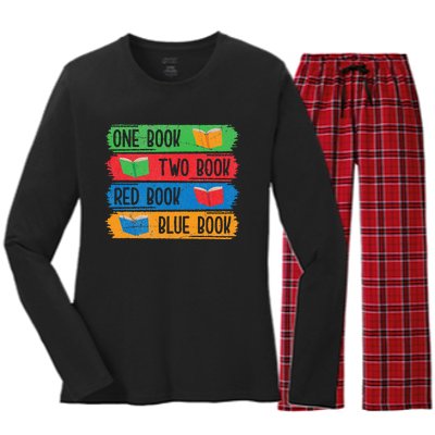 Reading Book Worm Bibliophiles Nerds Librarians Women's Long Sleeve Flannel Pajama Set 