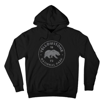 Retro Bear Yellowstone National Park 1872 Hiking Souvenir Hoodie