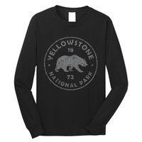 Retro Bear Yellowstone National Park 1872 Hiking Souvenir Long Sleeve Shirt