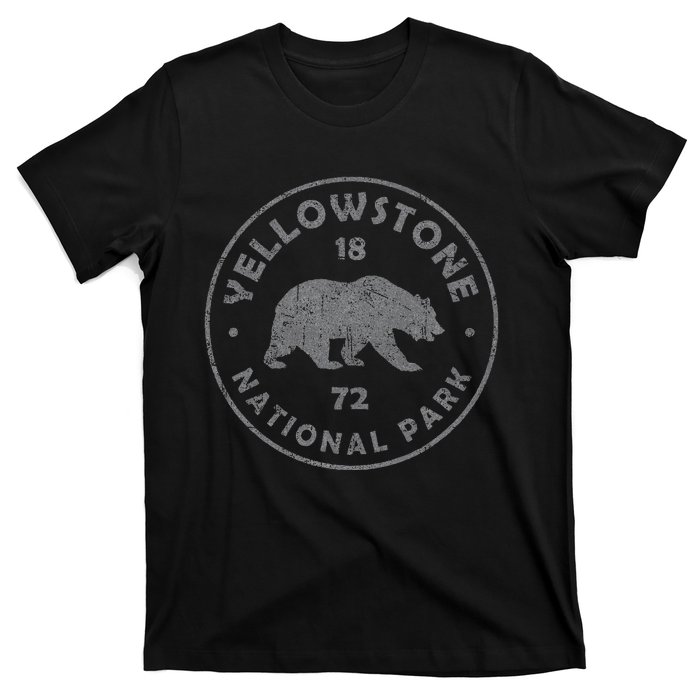 Retro Bear Yellowstone National Park 1872 Hiking Souvenir T-Shirt