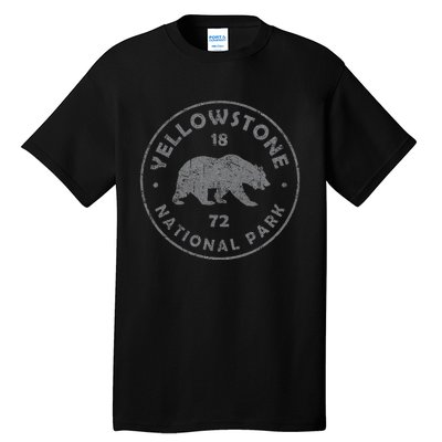 Retro Bear Yellowstone National Park 1872 Hiking Souvenir Tall T-Shirt