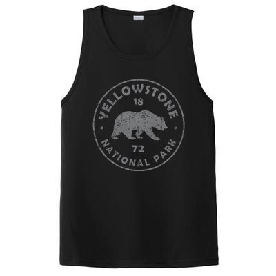 Retro Bear Yellowstone National Park 1872 Hiking Souvenir PosiCharge Competitor Tank