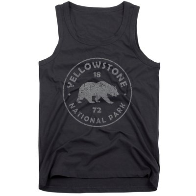 Retro Bear Yellowstone National Park 1872 Hiking Souvenir Tank Top