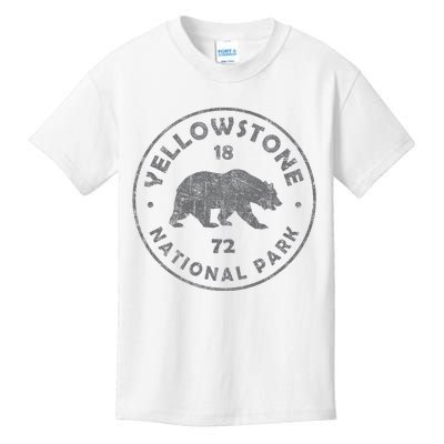 Retro Bear Yellowstone National Park 1872 Hiking Souvenir Kids T-Shirt