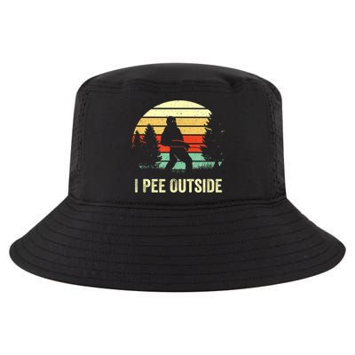 Retro Bigfoot Yeti Silhouette I Pee Outside Sasquatch Cool Comfort Performance Bucket Hat
