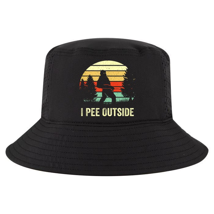 Retro Bigfoot Yeti Silhouette I Pee Outside Sasquatch Cool Comfort Performance Bucket Hat