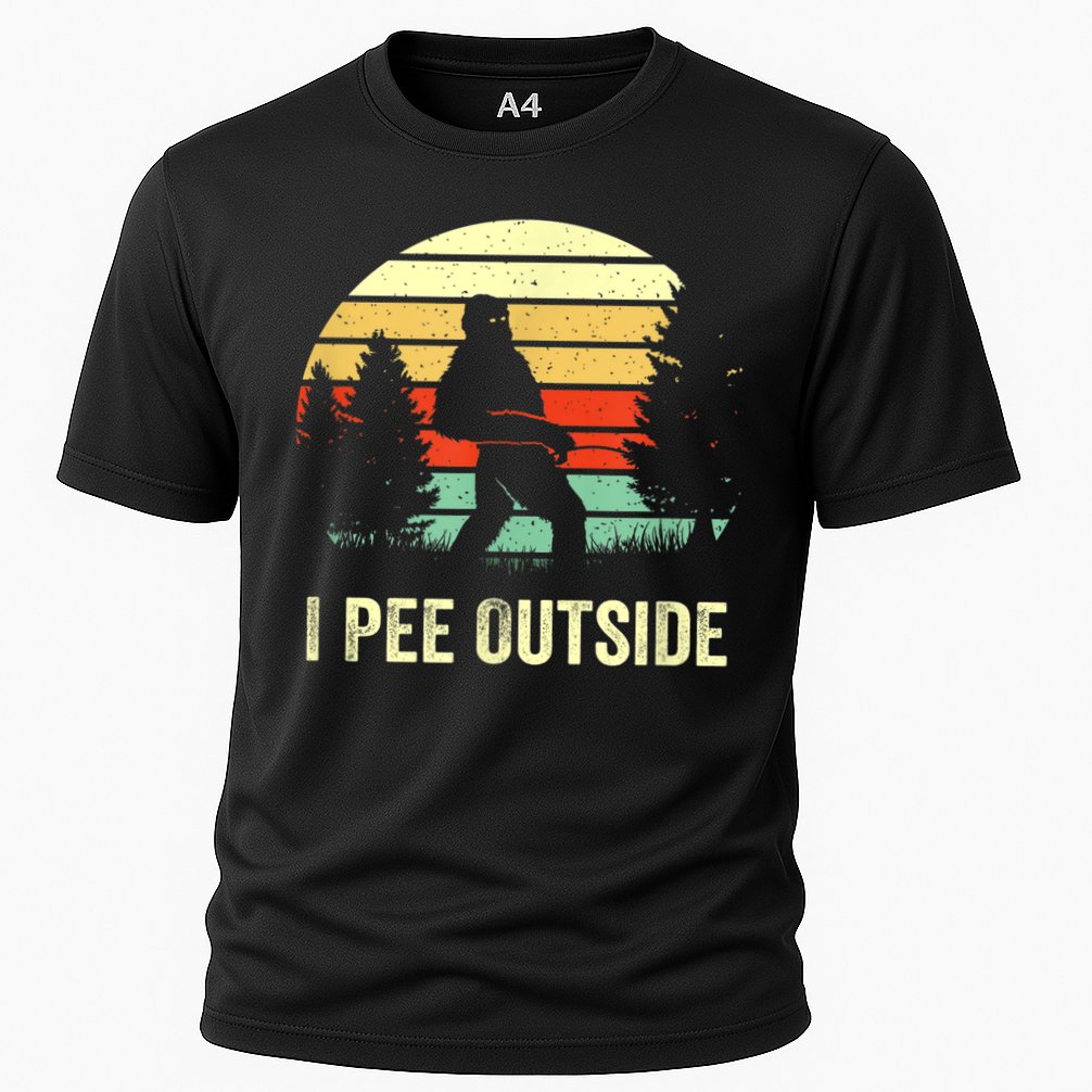 Retro Bigfoot Yeti Silhouette I Pee Outside Sasquatch Performance Shirt