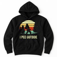 Retro Bigfoot Yeti Silhouette I Pee Outside Sasquatch Hoodie