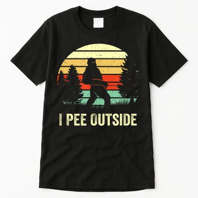 Retro Bigfoot Yeti Silhouette I Pee Outside Sasquatch Tall T-Shirt
