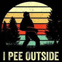 Retro Bigfoot Yeti Silhouette I Pee Outside Sasquatch Bag