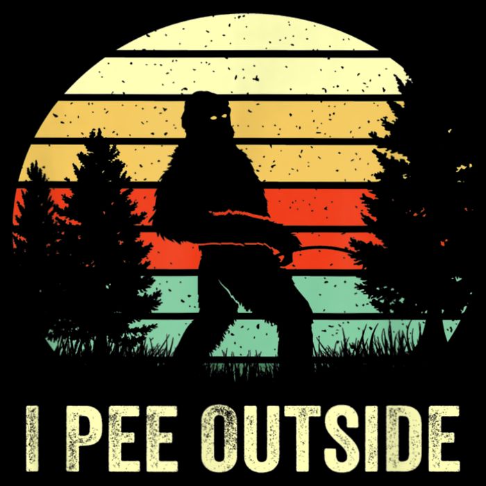 Retro Bigfoot Yeti Silhouette I Pee Outside Sasquatch Bag