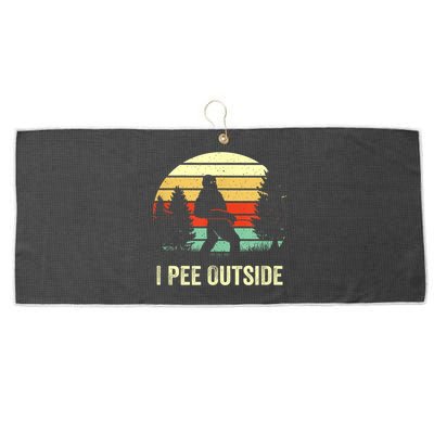 Retro Bigfoot Yeti Silhouette I Pee Outside Sasquatch Large Microfiber Waffle Golf Towel