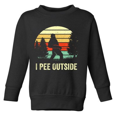 Retro Bigfoot Yeti Silhouette I Pee Outside Sasquatch Toddler Sweatshirt
