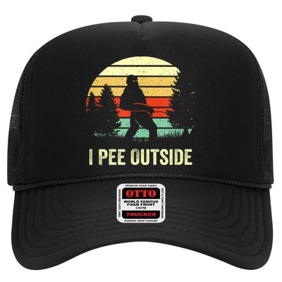 Retro Bigfoot Yeti Silhouette I Pee Outside Sasquatch Trucker Hat