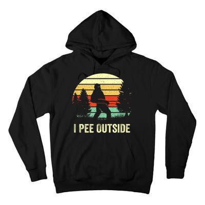 Retro Bigfoot Yeti Silhouette I Pee Outside Sasquatch Tall Hoodie