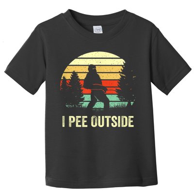 Retro Bigfoot Yeti Silhouette I Pee Outside Sasquatch Toddler T-Shirt