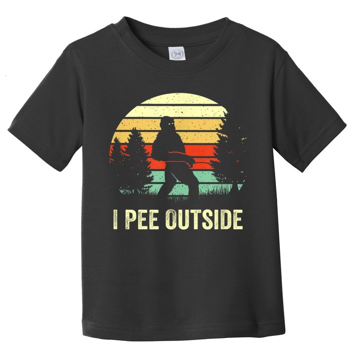 Retro Bigfoot Yeti Silhouette I Pee Outside Sasquatch Toddler T-Shirt