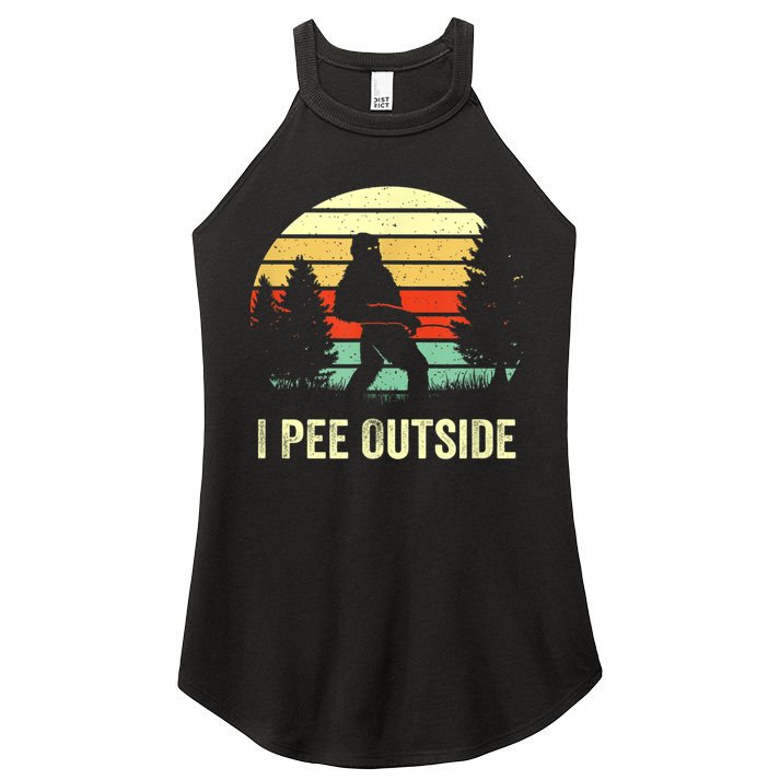 Retro Bigfoot Yeti Silhouette I Pee Outside Sasquatch Women's Perfect Tri Rocker Tank