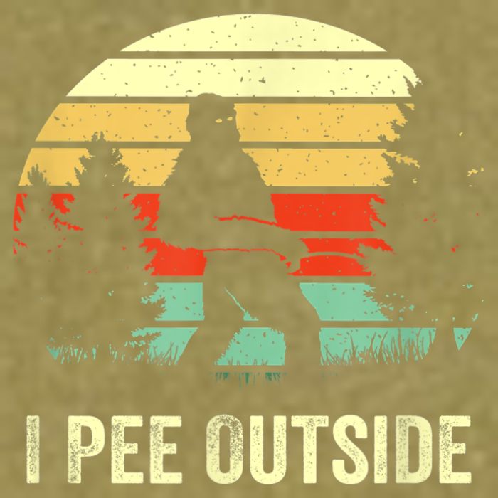 Retro Bigfoot Yeti Silhouette I Pee Outside Sasquatch Garment-Dyed Women's Muscle Tee