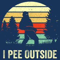 Retro Bigfoot Yeti Silhouette I Pee Outside Sasquatch Infant Baby Jersey Bodysuit