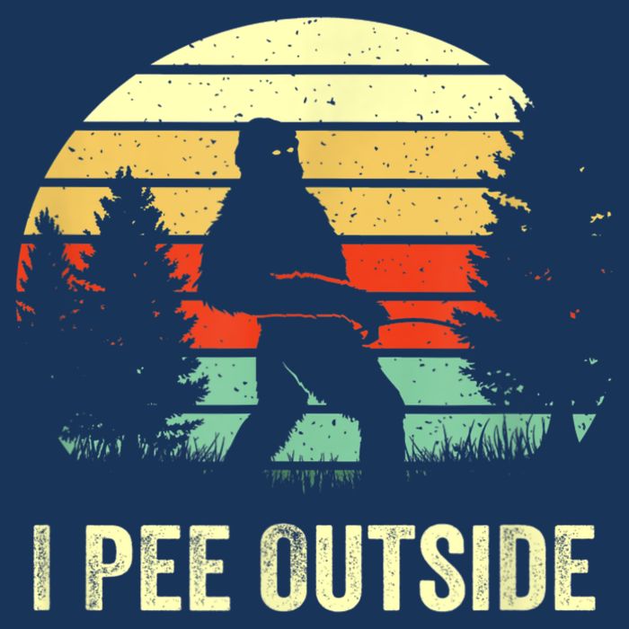 Retro Bigfoot Yeti Silhouette I Pee Outside Sasquatch Infant Baby Jersey Bodysuit