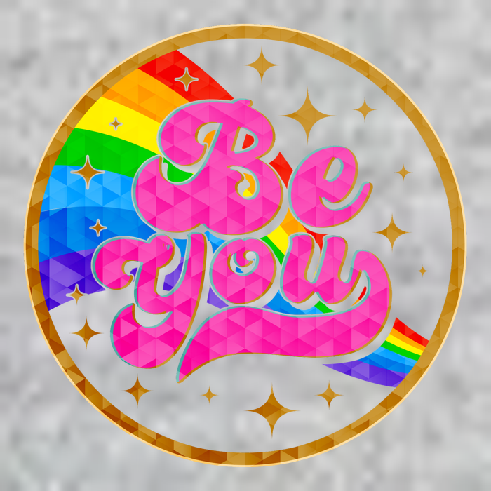 Retro Be You Rainbow Emblem Long Sleeve Shirt