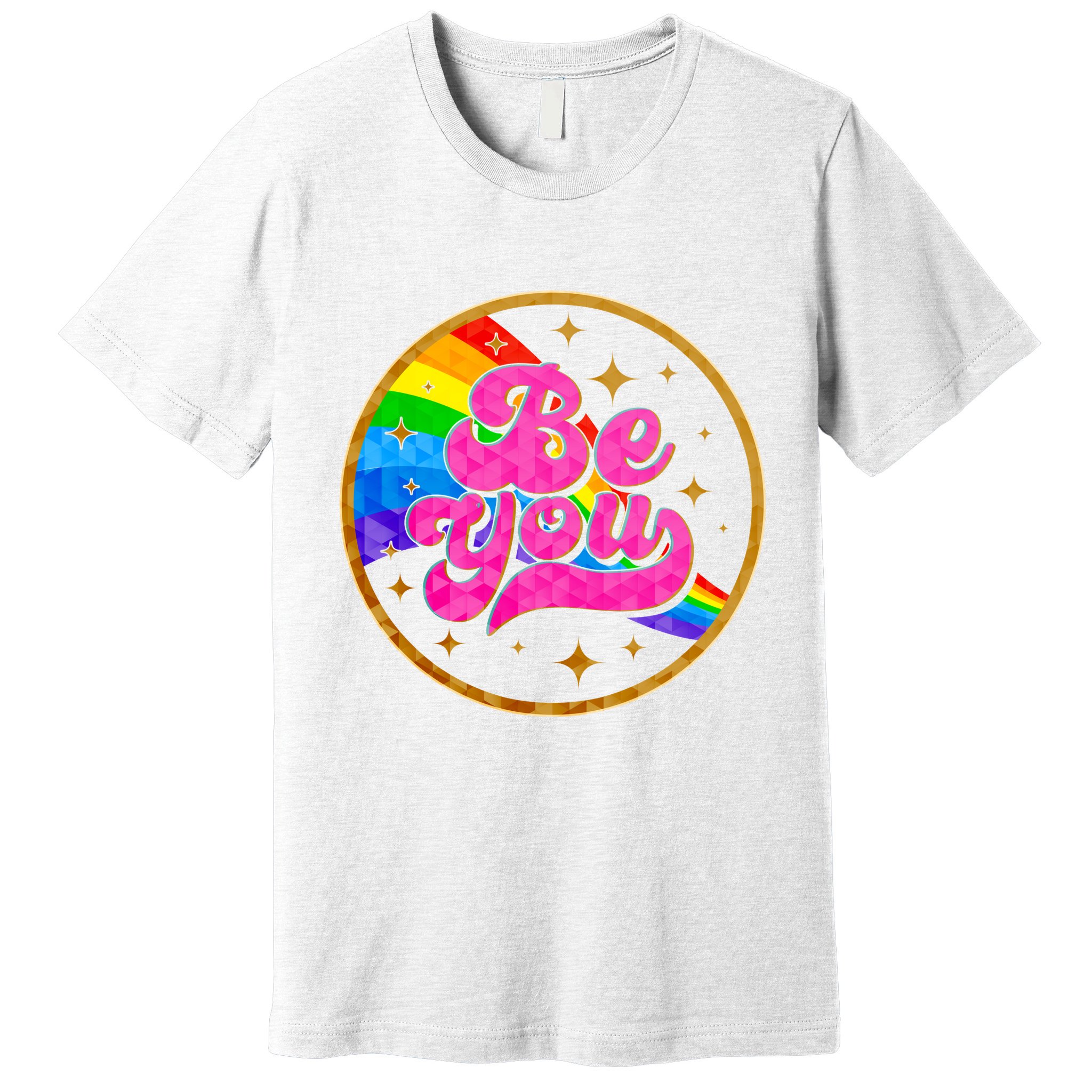 Retro Be You Rainbow Emblem Premium T-Shirt