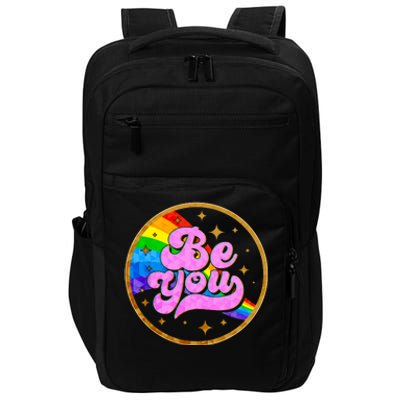 Retro Be You Rainbow Emblem Impact Tech Backpack