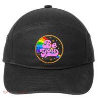 Retro Be You Rainbow Emblem 7-Panel Snapback Hat