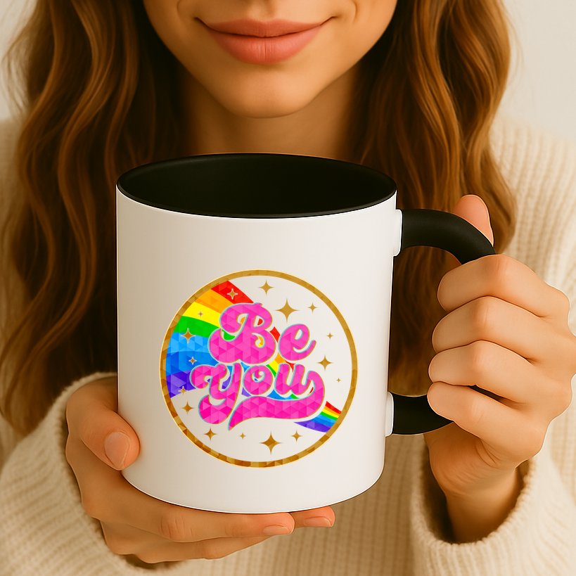 Retro Be You Rainbow Emblem Mug