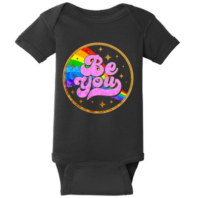 Retro Be You Rainbow Emblem Baby Bodysuit