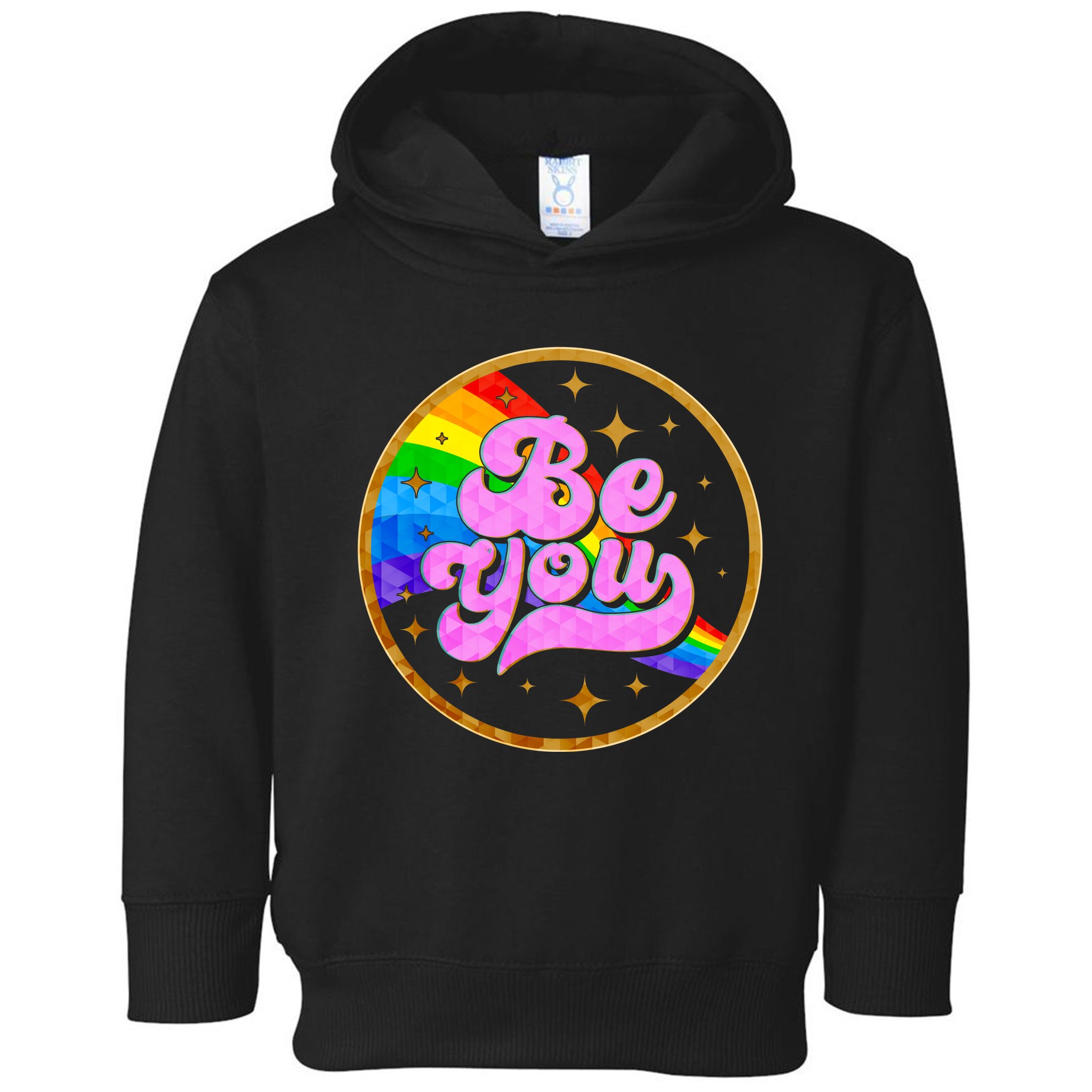 Retro Be You Rainbow Emblem Toddler Hoodie