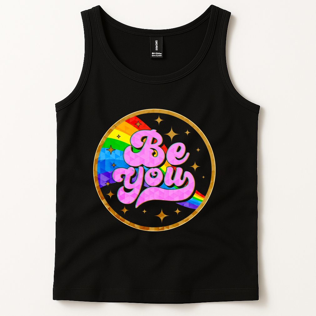 Retro Be You Rainbow Emblem Tank Top