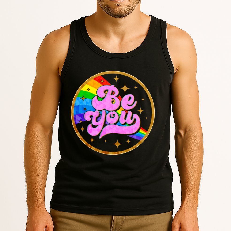 Retro Be You Rainbow Emblem Tank Top