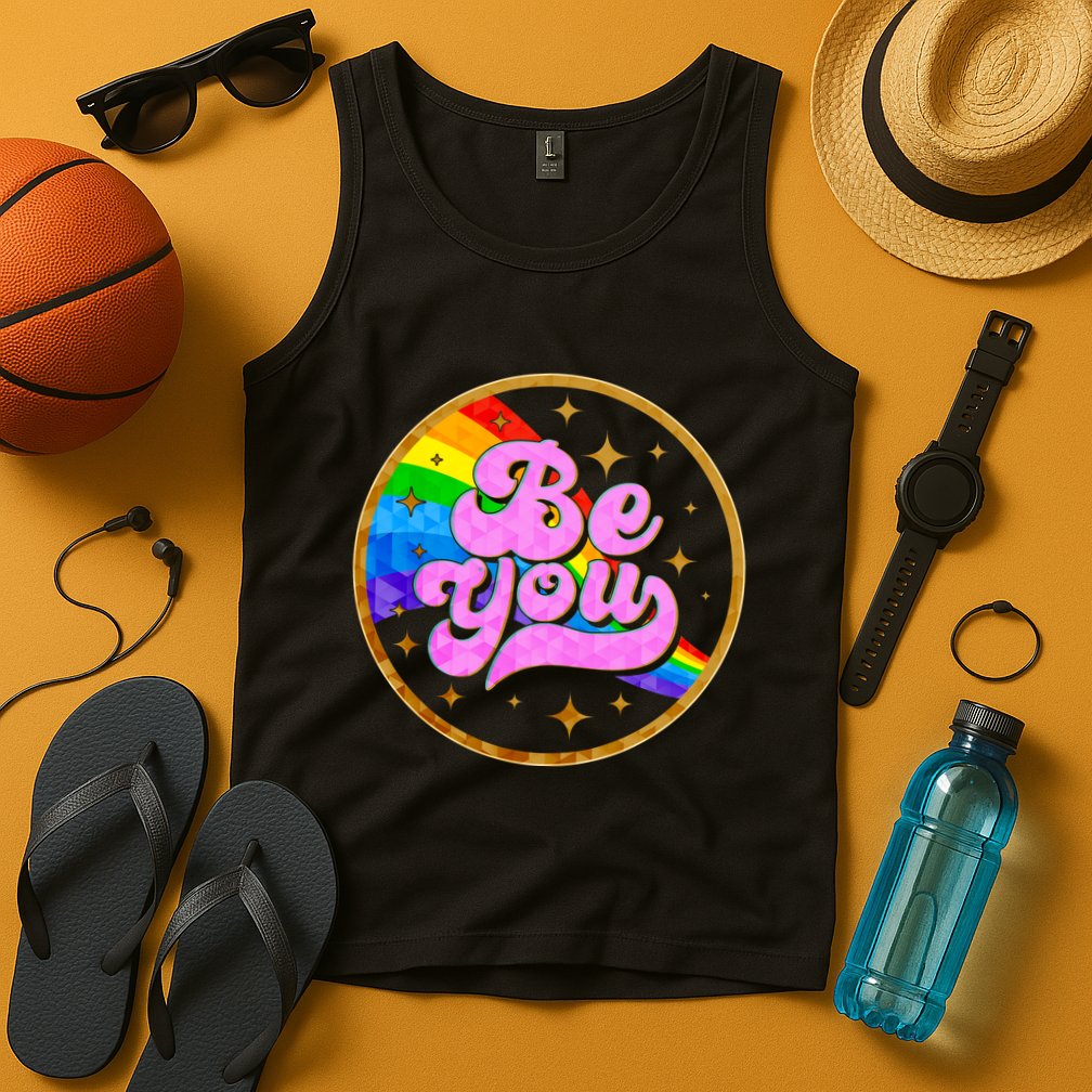 Retro Be You Rainbow Emblem Tank Top