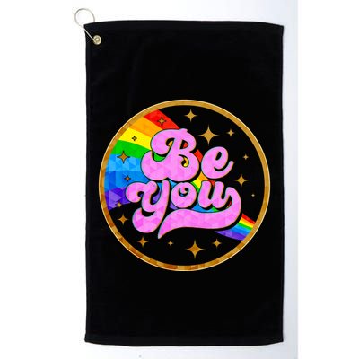 Retro Be You Rainbow Emblem Golf Towel