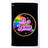 Retro Be You Rainbow Emblem Golf Towel