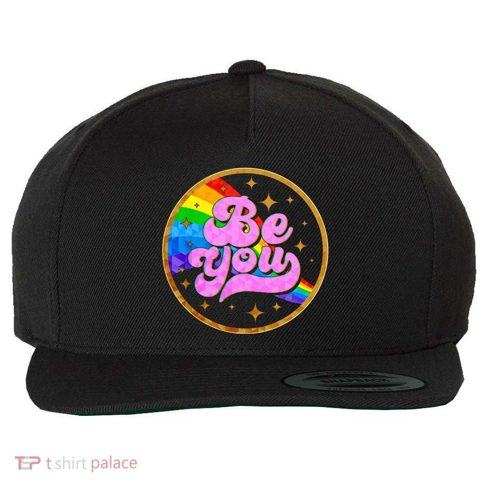 Retro Be You Rainbow Emblem Wool Snapback Cap