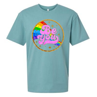 Retro Be You Rainbow Emblem Sueded Cloud Jersey T-Shirt