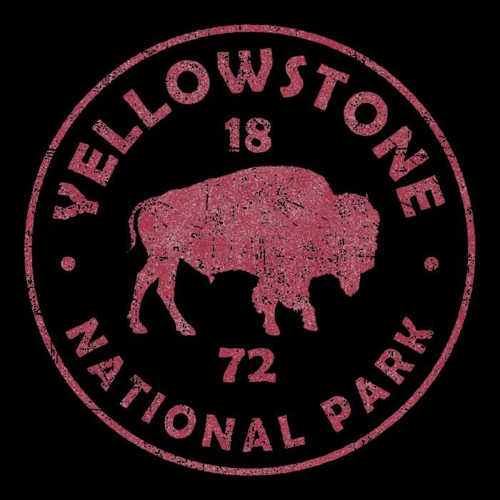Retro Bison Yellowstone National Park 1872 Hiking Souvenir Sustainable Bucket Hat