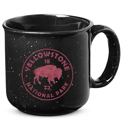 Retro Bison Yellowstone National Park 1872 Hiking Souvenir 15oz Campfire Ceramic Mug