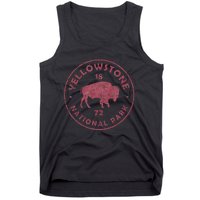 Retro Bison Yellowstone National Park 1872 Hiking Souvenir Tank Top