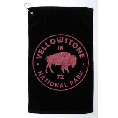 Retro Bison Yellowstone National Park 1872 Hiking Souvenir Golf Towel